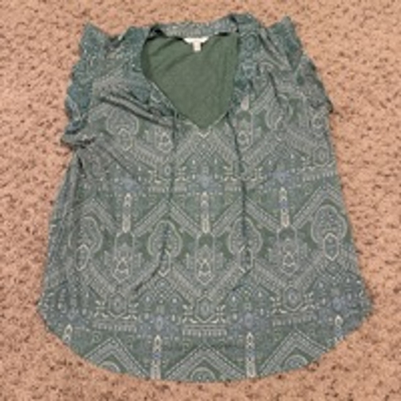 Lucky Brand Tops - Women's Lucky Brand Green Printed Top Size L